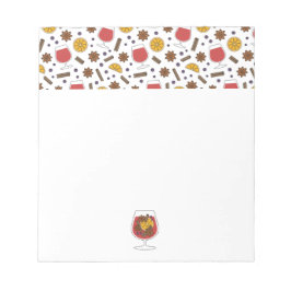 Kerstwijn feestdagen rode gemulgeerde wijnspecerij notitieblok