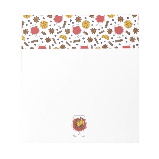 Kerstwijn feestdagen rode gemulgeerde wijnspecerij notitieblok (Voorkant)