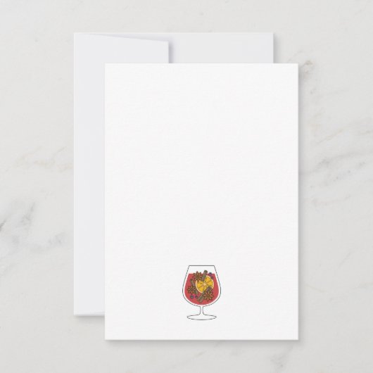 Kerstwijn feestdagen rode gemulgeerde wijnspecerij notitiekaartje (Voorkant)