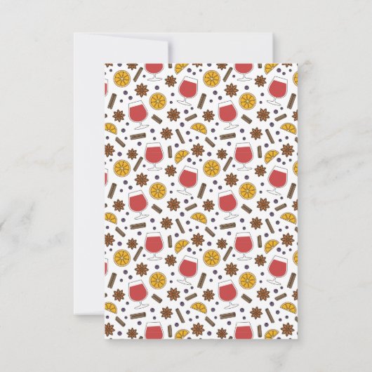 Kerstwijn feestdagen rode gemulgeerde wijnspecerij notitiekaartje (Achterkant)