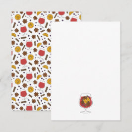 Kerstwijn feestdagen rode gemulgeerde wijnspecerij notitiekaartje