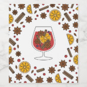 Kerstwijn feestdagen rode gemulgeerde wijnspecerij wijn etiket (Enkel label)