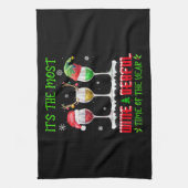 Kerstwijn - Funny Xmas Alcohol Pajama PJ Topjes Theedoek (Verticaal)