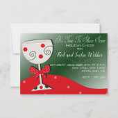 Kerstwijn Glas Kerstfeestje Kaart (Voorkant)