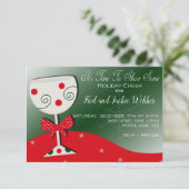 Kerstwijn Glas Kerstfeestje Kaart (Staand voorkant)