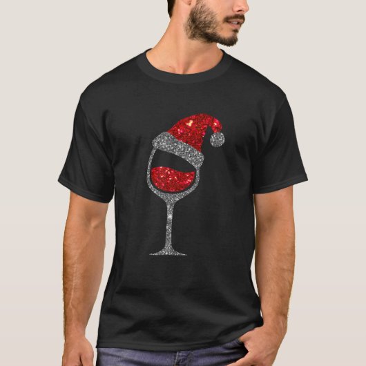 kerstwijn - glas rode wijn — kerstkerstkerstmis t-shirt (Voorkant)