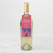 Kerstwijn labels baubles rood blauw gepersonalisee (Op fles)