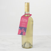 Kerstwijn labels baubles rood blauw gepersonalisee (Schuin)