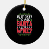 kerstwijn rode wijn keramisch ornament (Voorkant)