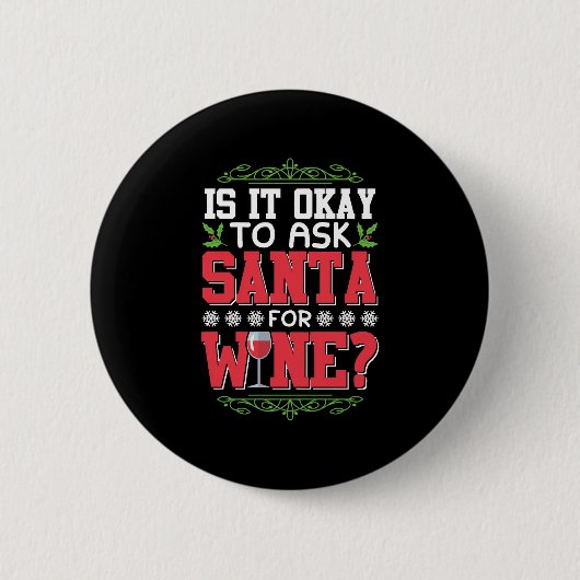 kerstwijn rode wijn ronde button 5,7 cm (Voorkant)