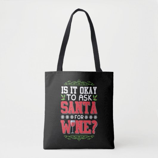 kerstwijn rode wijn tote bag (Voorkant)