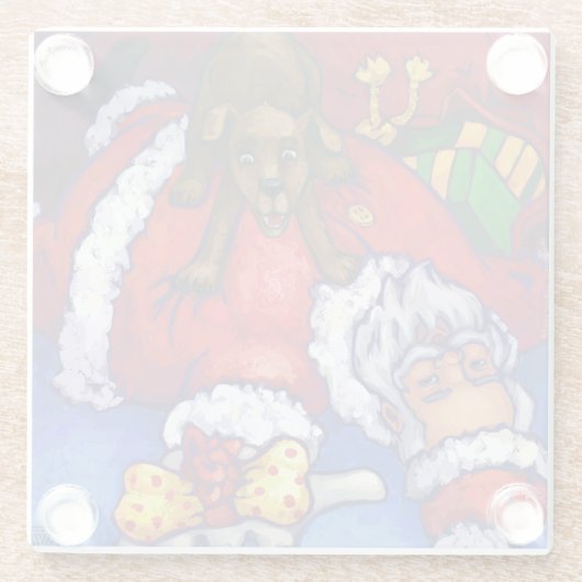 kerstwijn schilderen glazen onderzetter (Achterkant)