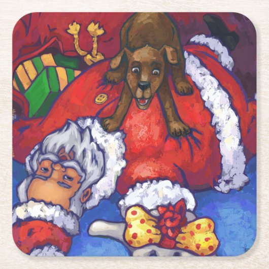 kerstwijn schilderen kartonnen onderzetters (Voorkant)