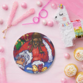 kerstwijn schilderen papieren bordje (Feest)