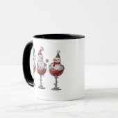 Kerstwijn Sneeuwmannen Kerstgeesten Kerstmis Mok (Voorkant links)