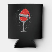 Kerstwijn Snowflakes Santa Hat Red Wine Blikjeskoeler (Voorkant)
