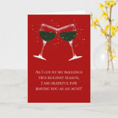 kerstwijn tante Family Funny Holiday Kaart (Gele Bloem)