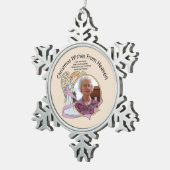 kerstwijn uit de hemel-sneeuwflake-sierbloem tin sneeuwvlok ornament (Rechts)