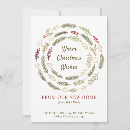 Kerstwijn uit onze nieuwe thuisruimte en pine aankondiging (Voorkant)