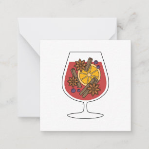 Kerstwijn vakantie rode gemulgeerde drink van krui notitiekaartje