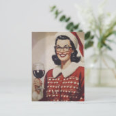 Kerstwijn  Vrouw Briefkaart (Staand voorkant)