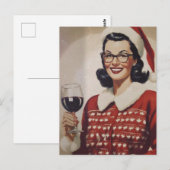 Kerstwijn  Vrouw Briefkaart (Voorkant / Achterkant)