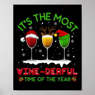 Kerstwijn Xmas Alcohol Pyjama Toppen Voor Vrouwen Poster