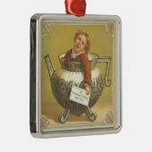 Kerstwijnen Metalen Ornament (Rechts)