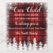 Kerstwijnetiket, lerarencadeau, ons kind wijn etiket (Enkel label)