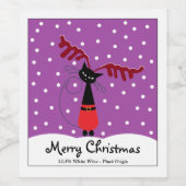 kerstwijnlabel rendieren wijn etiket (Enkel label)