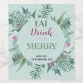 kerstwijnlabel wijn etiket (Enkel label)