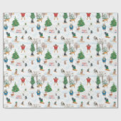 Kerstwild in Snowflakes Cadeaupapier (Vlak)