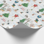 Kerstwild in Snowflakes Cadeaupapier (Hoek)