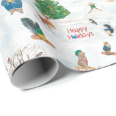 Kerstwild in Snowflakes Cadeaupapier (Rol Hoek)