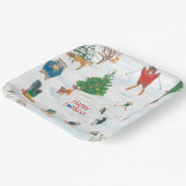 Kerstwild in Snowflakes Papieren Bordje (Gebogen)