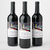 kerstwindenergie in New York Wijn Etiket (Flessen)