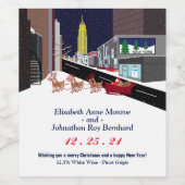 kerstwindenergie in New York Wijn Etiket (Enkel label)