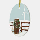 kerstwindenergie voor Boerderij Keramisch Ornament (Links)