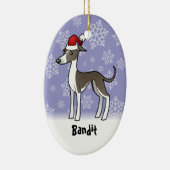 kerstwindhond/whippet/Italiaans kruidvat Keramisch Ornament (Rechts)