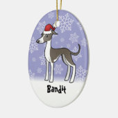 kerstwindhond/whippet/Italiaans kruidvat Keramisch Ornament (Links)