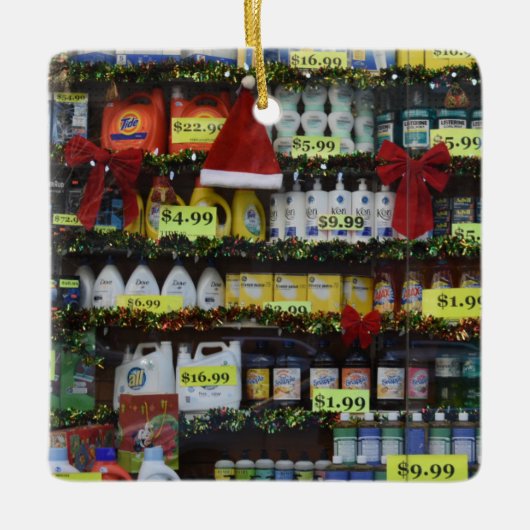 KerstWindows NYC Discount Store Fotografie Keramisch Ornament (Voorkant)