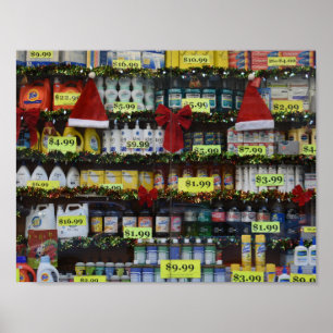 KerstWindows NYC Discount Store Fotografie Poster