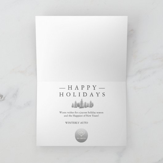 kerstwinkel - Blauwe vrachtwagen - Zakelijk bedri Feestdagen Kaart (Binnen)