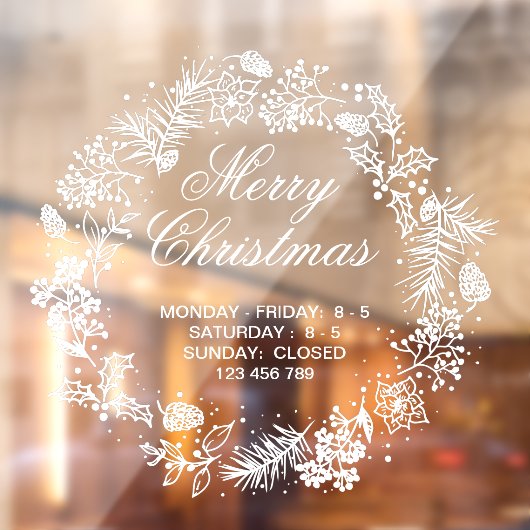 Kerstwinkel Decor Holiday Season White  Raamsticker (Vel 2)