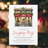 Kerstwinkel Elegant rood wit feestdag Kaart