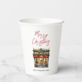 Kerstwinkel Elegant rood wit feestdag Papieren Bekers (Achterkant)