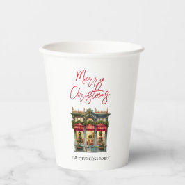 Kerstwinkel Elegant rood wit feestdag Papieren Bekers