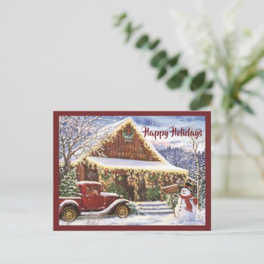  kerstwinkel in Roestland Briefkaart (Staand voorkant)