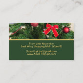 kerstwinkel Pop omhoog Visitekaartje (Achterkant)