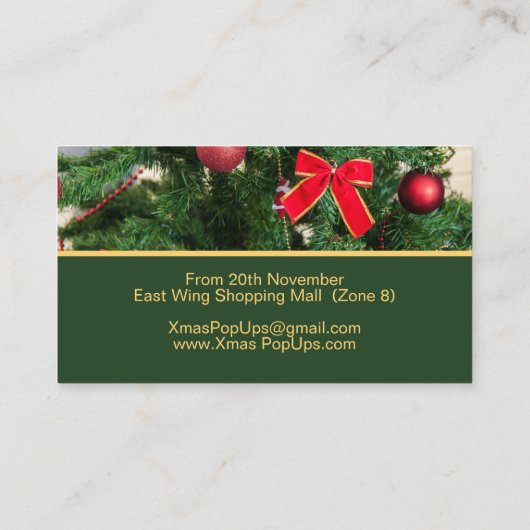 kerstwinkel Pop omhoog Visitekaartje (Achterkant)